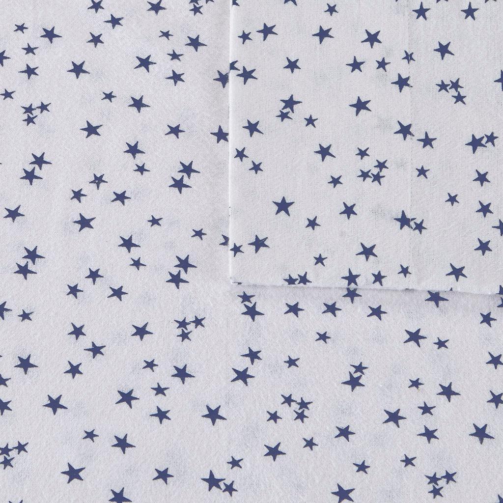 Cozy Soft Queen Sheet Set Blue Stars Olliix.com