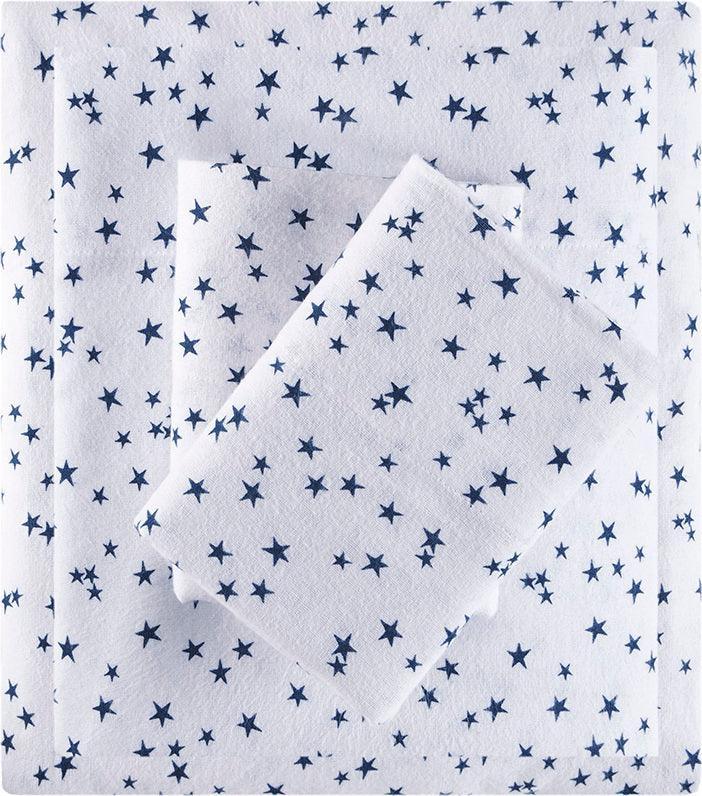 Cozy Soft Queen Sheet Set Blue Stars Olliix.com