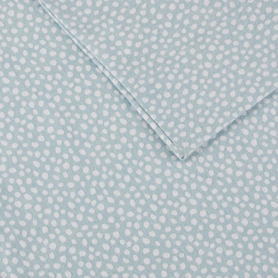 Cozy Twin Flannel 100% Cotton Print Sheet Set Aqua Olliix.com