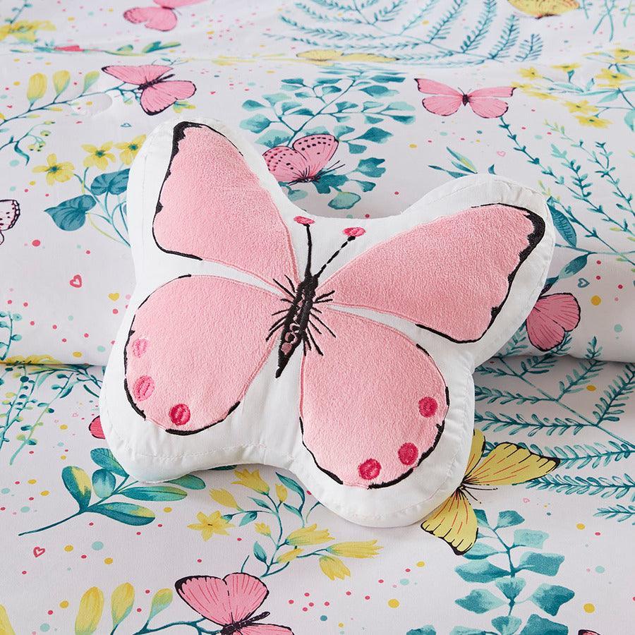 Cynthia Full Printed Butterfly Comforter Set Pink Olliix.com