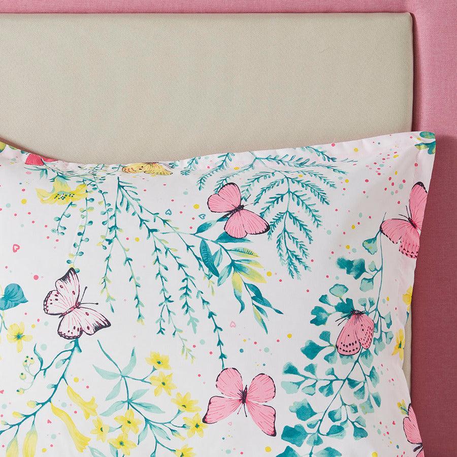 Cynthia Glam Printed Butterfly Comforter Set Pink Twin Olliix.com