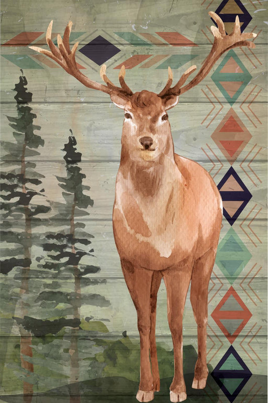 Framed Small - Elk By Nd Art - Green Classy Art