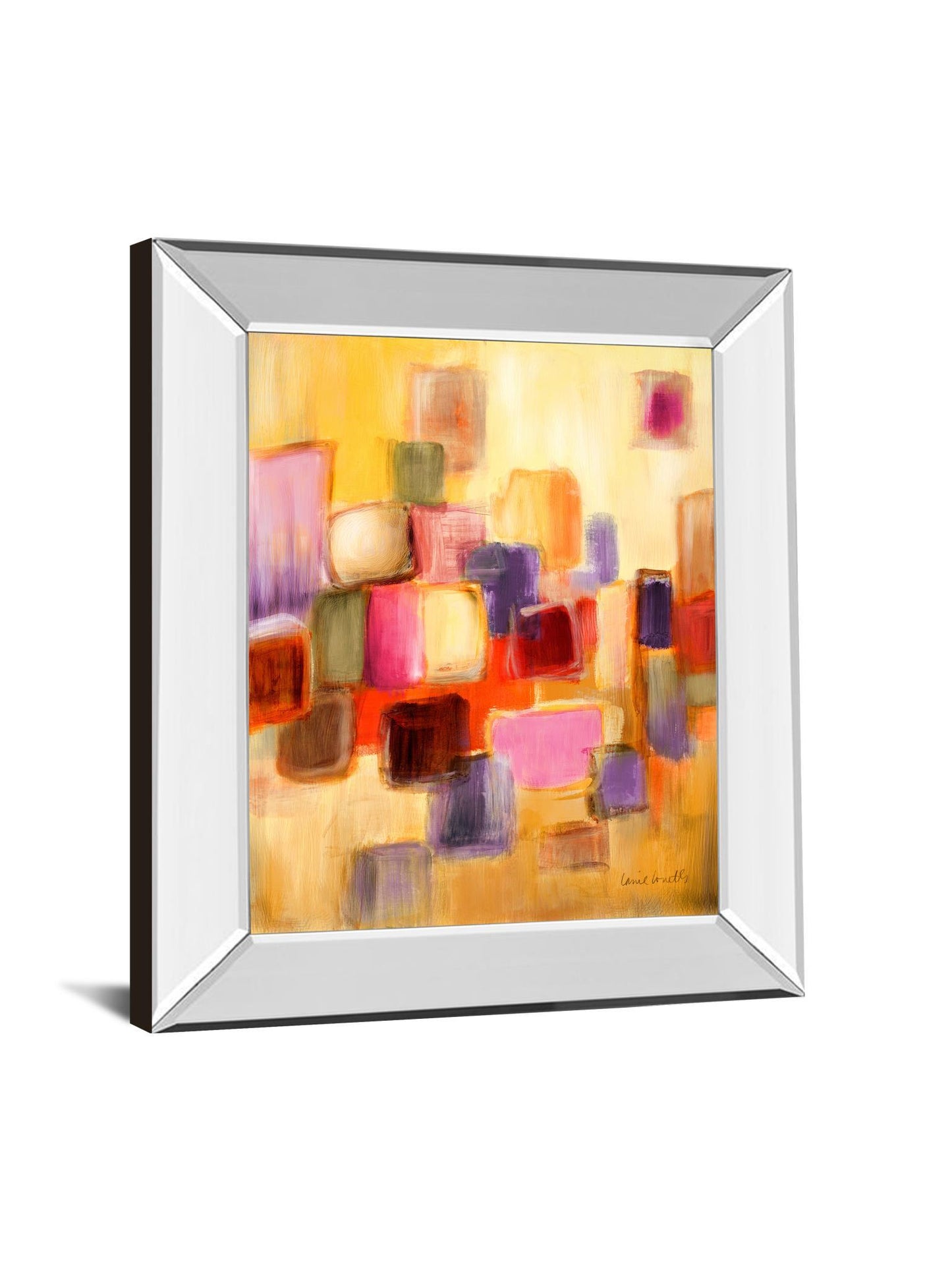 Sonata I By Lanie Loreth - Mirror Framed Print Wall Art - Yellow Classy Art