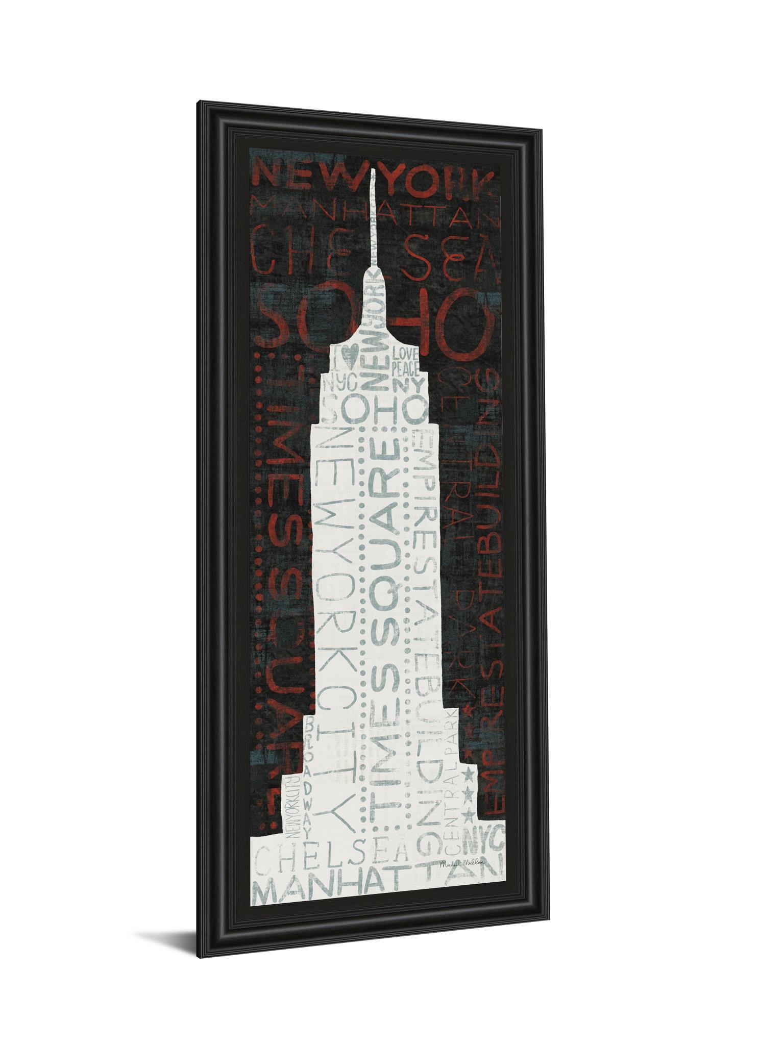 Empire State Building By Micheal Mullan - Framed Print Wall Art - White Classy Art