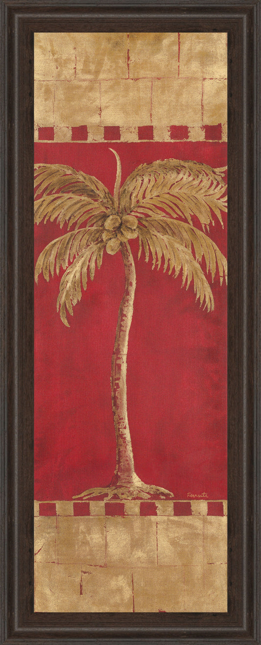 Palm Pizzazz Il By Angela Ferrante - Framed Print Wall Art - Red Classy Art