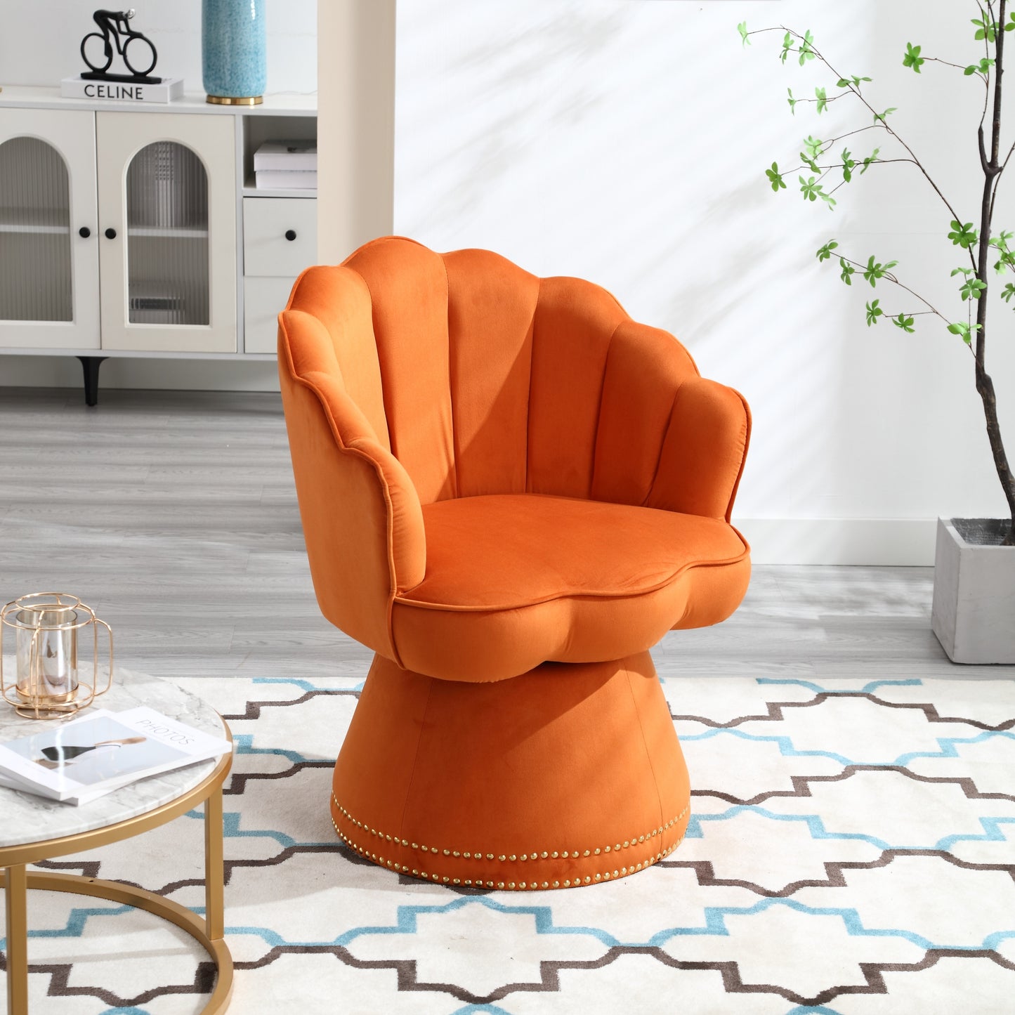 COOLMORE Swivel Barrel Chair, Comfy Round Accent Sofa Chair for Living Room, 360 Degree Swivel Barrel Club Chair, Leisure Arm Chair for Nursery, Hotel, Bedroom, Office, Lounge House to Home Furnishings LLC