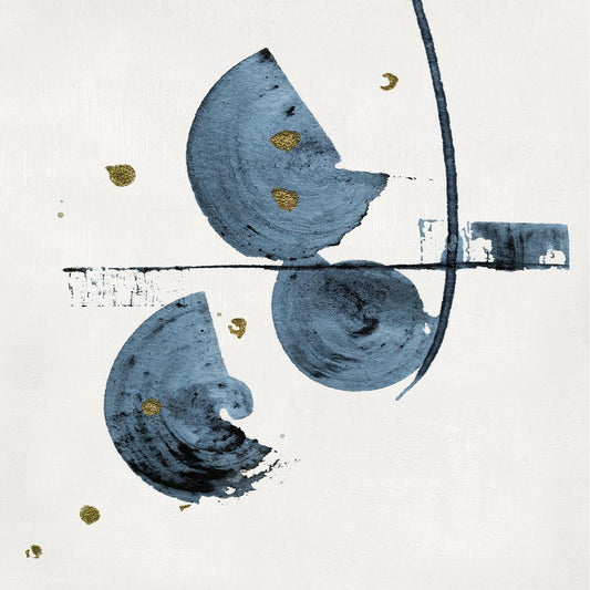 Semi Circles I By Katie Swatland (Small) - Blue Classy Art