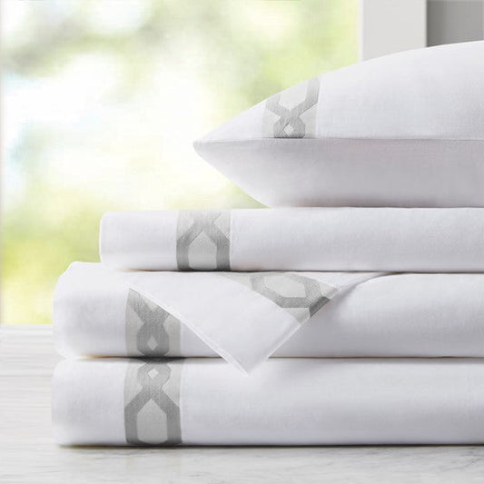 300TC Cotton Sheet Set Grey Cal King Olliix.com