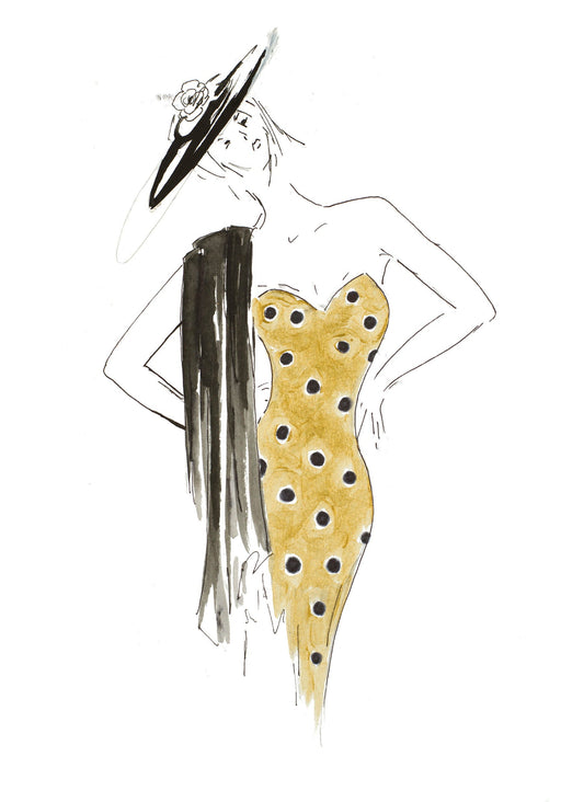 Fashion Sketch III By Patricia Pinto - White Classy Art