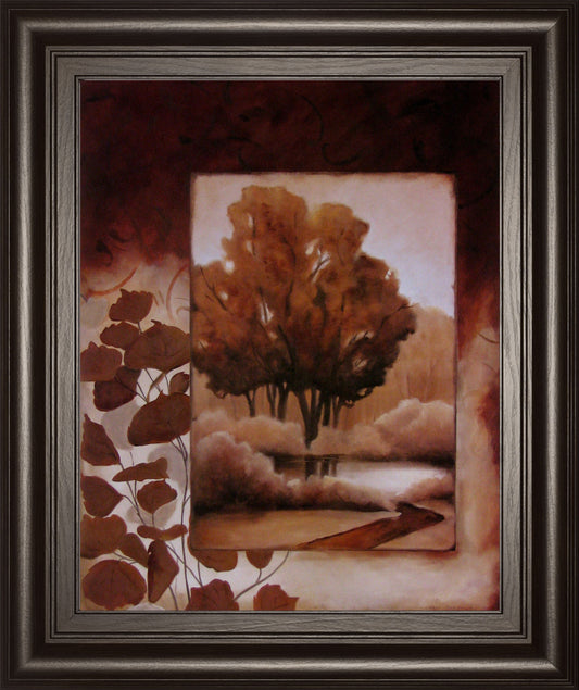 Fall Vignette I By Carol Robinson - Framed Print Wall Art - Dark Brown Classy Art