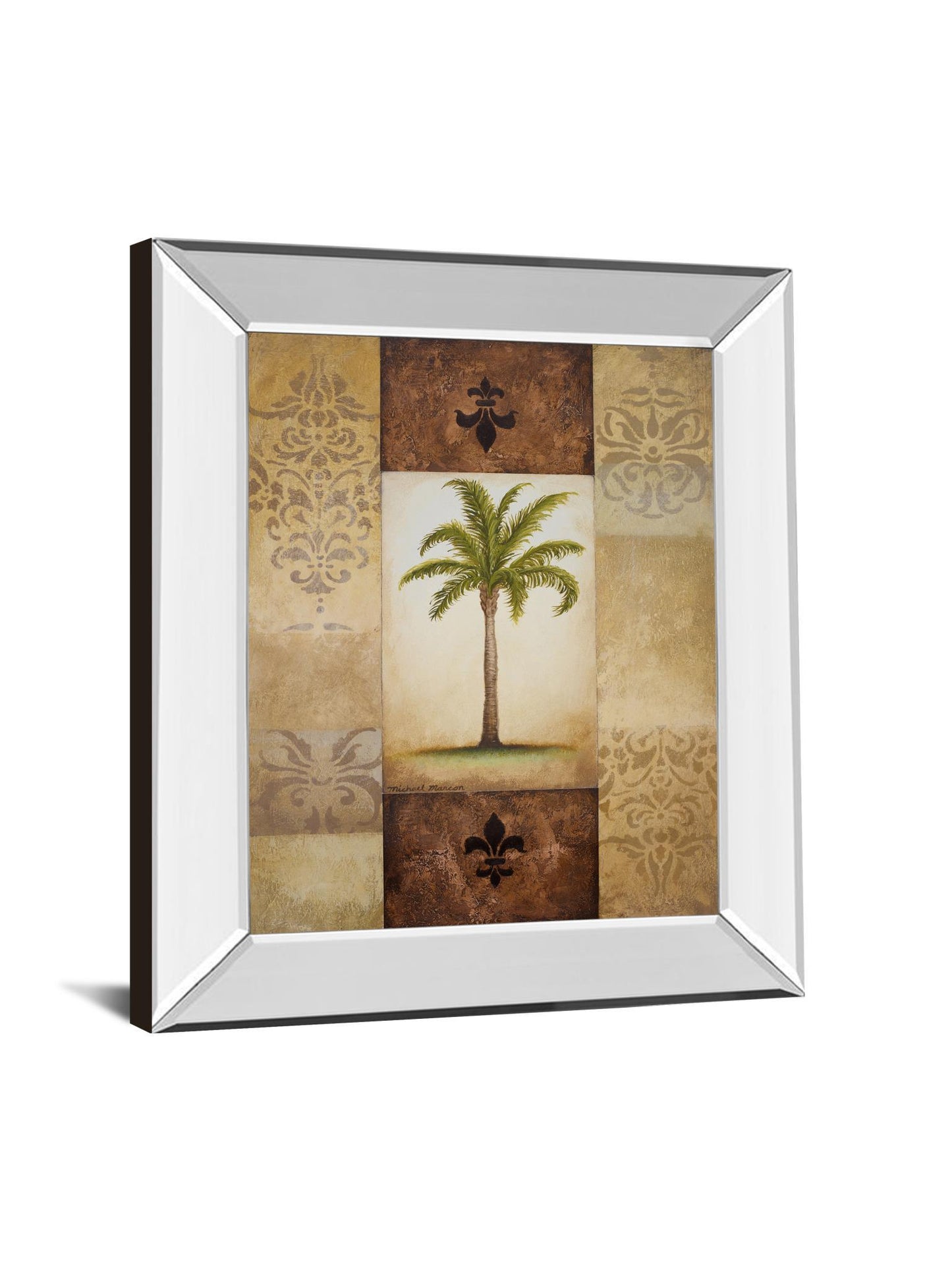 Fantasy Palm I By Michael Marcon - Mirror Framed Print Wall Art - Green Classy Art