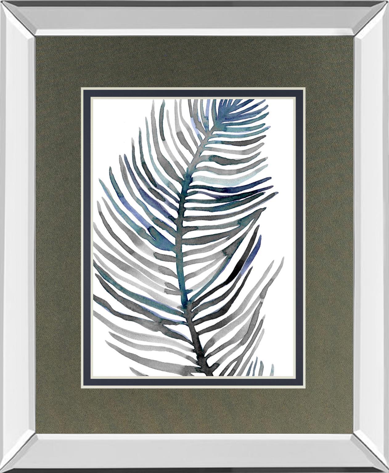 Blue Feathered Palm III By Emma Scarvey - Dark Gray Classy Art