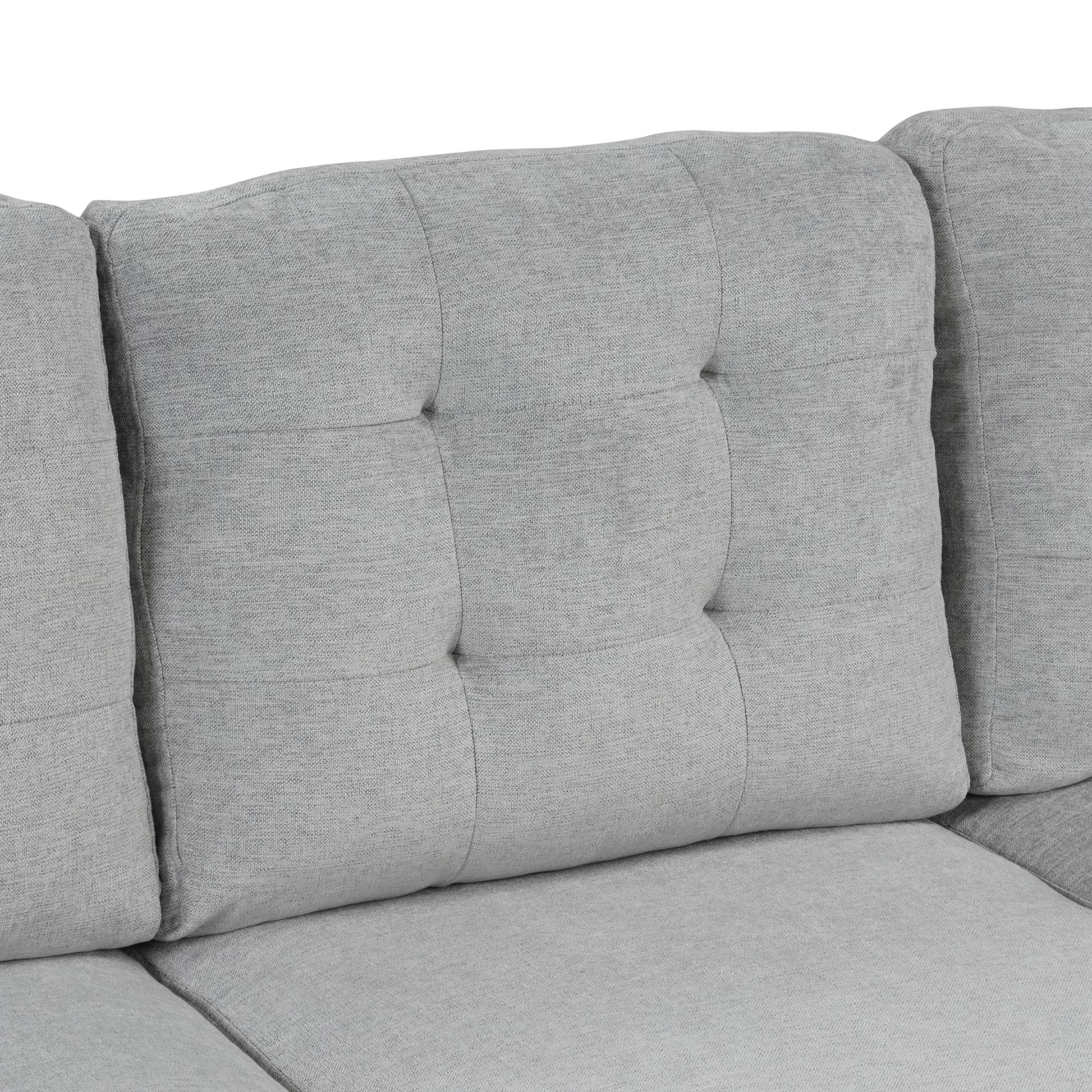 120" Modern U-Shaped Corner Sectional Sofa Upholstered Linen Fabric Sofa Couch for Living Room, Bedroom, Gray House to Home Furnishings LLC