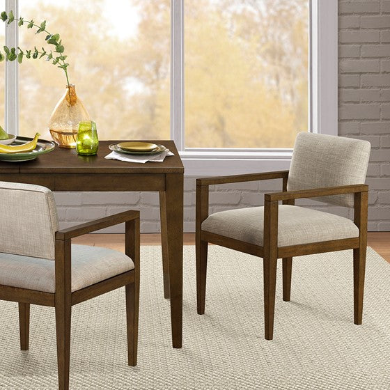 Upholstered Dining Chairs with Arms (Set of 2) Beige Olliix.com