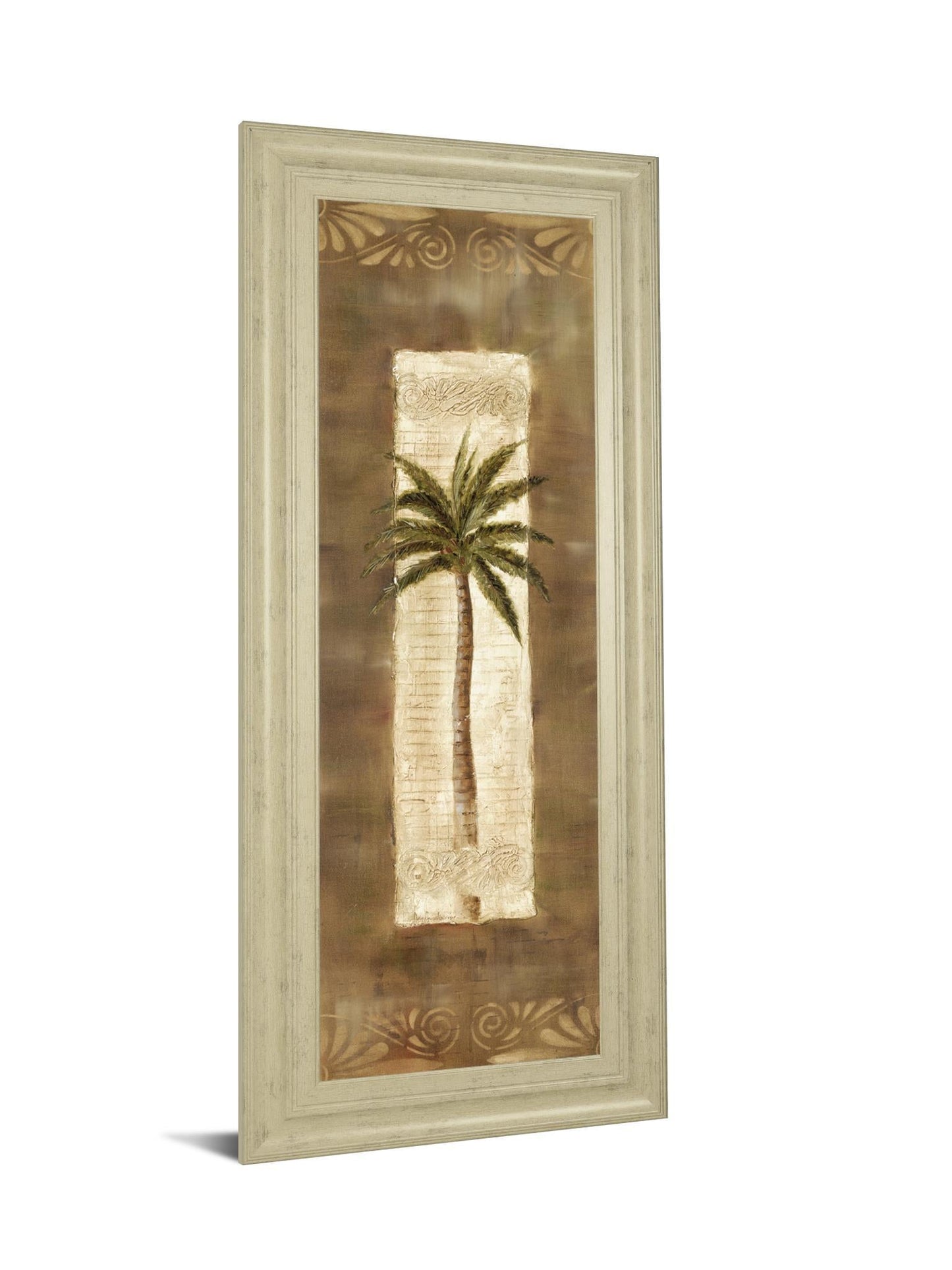 Scroll Palm Il By Carol Robinson - Framed Print Wall Art - Beige Classy Art