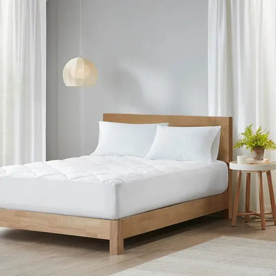 Anti-Microbial Mattress Pad White Queen Olliix.com