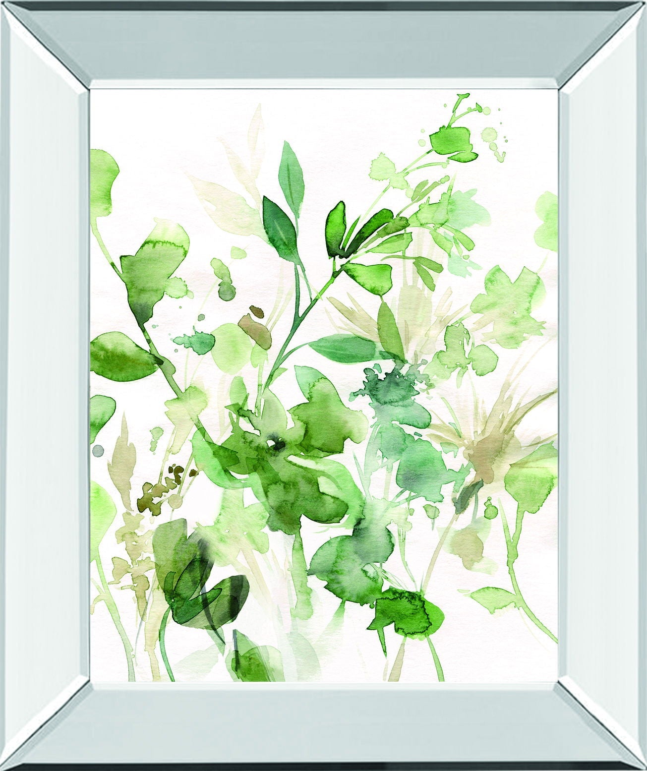 Sage Garden I By Carol Robinson - Mirror Framed Print Wall Art - Green Classy Art