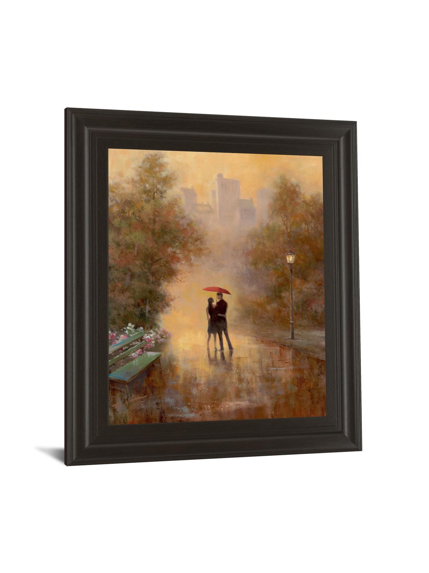 Walk In The Park I By T.C. Chiu - Framed Print Wall Art - Dark Brown Classy Art