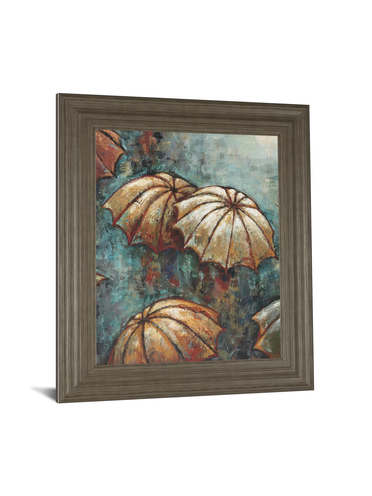 Umbrellas By Heath - Framed Print Wall Art - Blue Classy Art