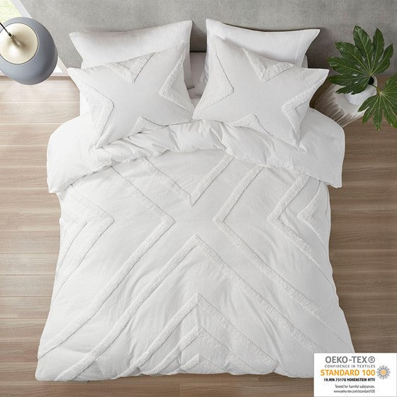 Cotton Chenille Comforter Set Ivory Twin XL Olliix.com