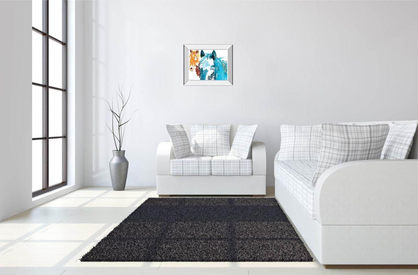 It's Cool To Be Blue By Marvin Pelkey - Mirror Framed Print Wall Art - Blue Classy Art