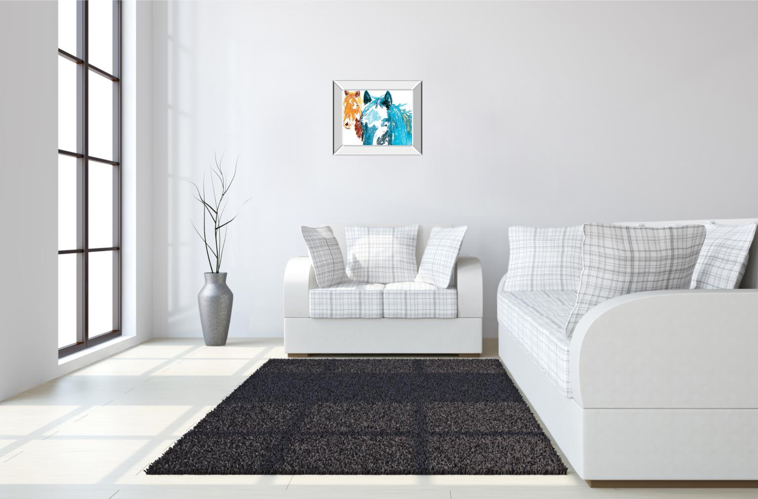 It's Cool To Be Blue By Marvin Pelkey - Mirror Framed Print Wall Art - Blue Classy Art