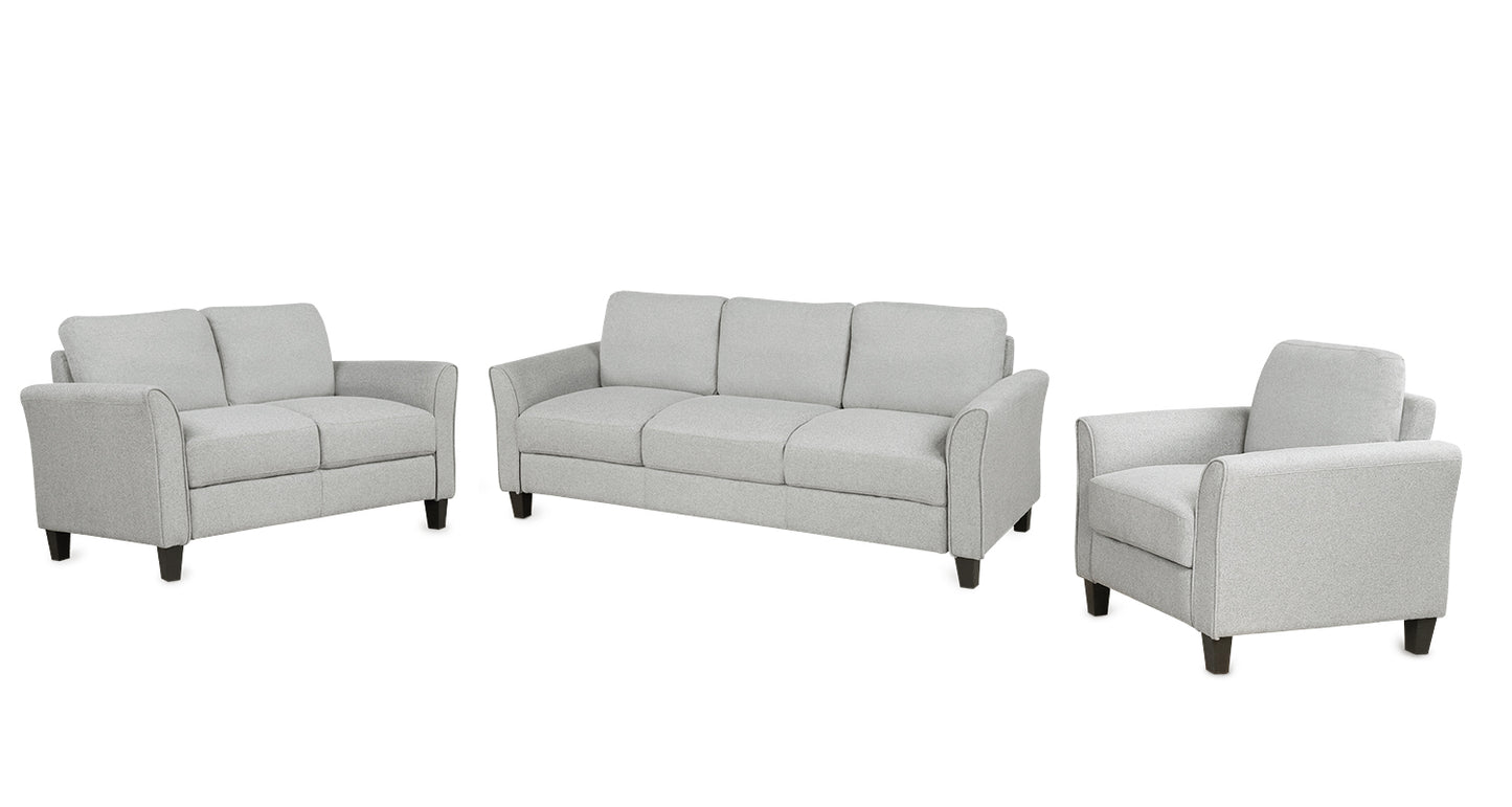 Living Room Sets Furniture Armrest Sofa Single Chair Sofa Loveseat Chair 3-Seat Sofa (ChairLoveseat Chair&3-Seat Sofa, Light Gray) House to Home Furnishings LLC