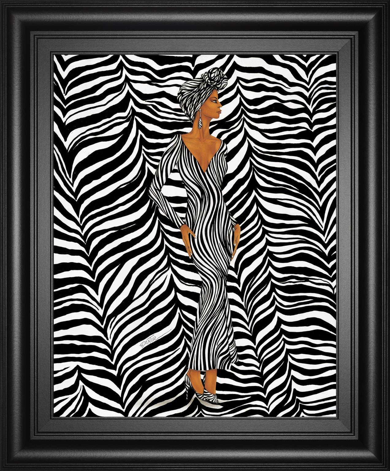 22x26 Zebra Inspired Fashion By Dexter Griffin - Black Classy Art