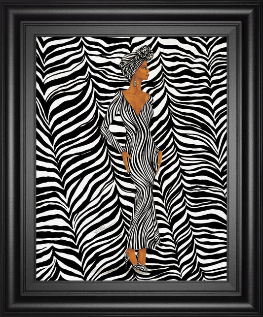 22x26 Zebra Inspired Fashion By Dexter Griffin - Black Classy Art