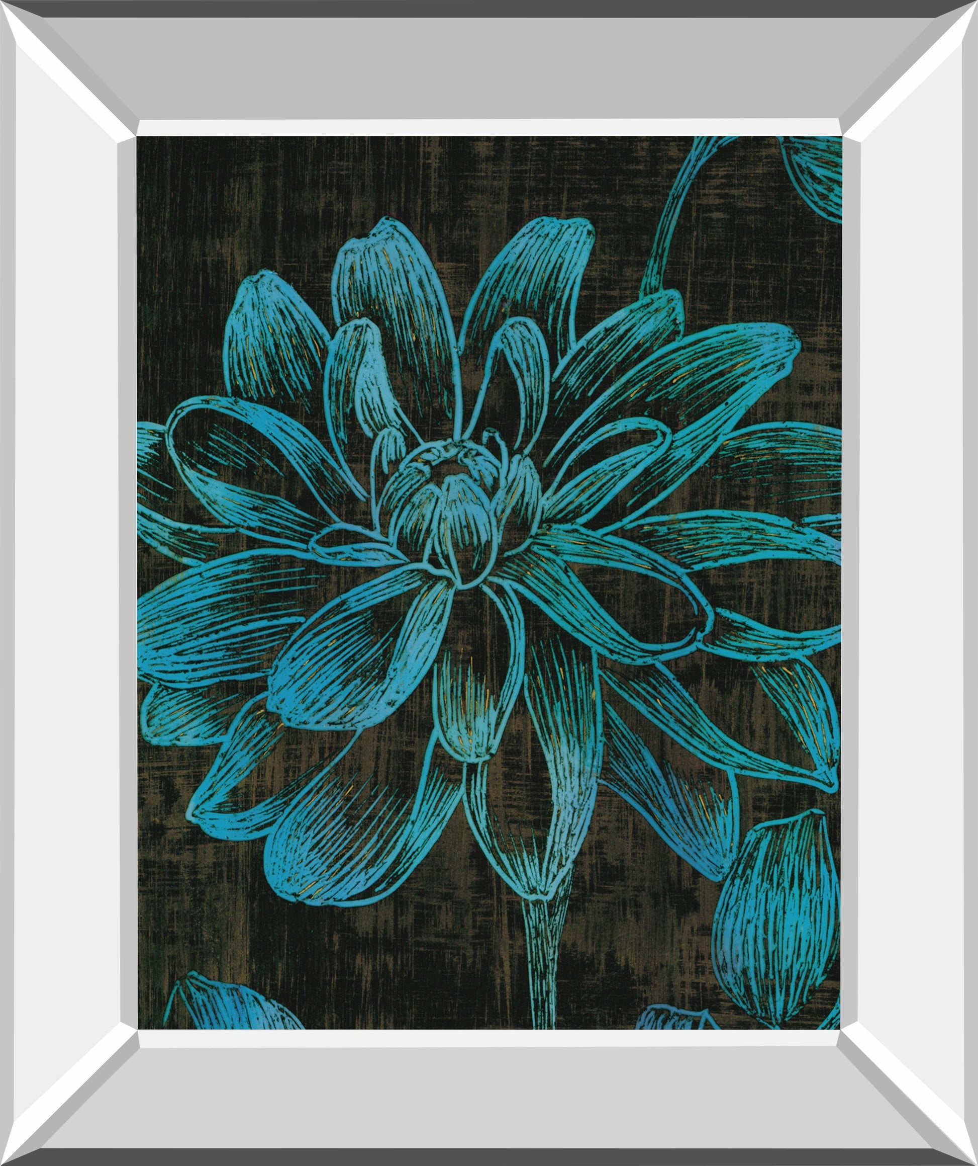 Boudoir I By Maja - Mirror Framed Print Wall Art - Blue Classy Art