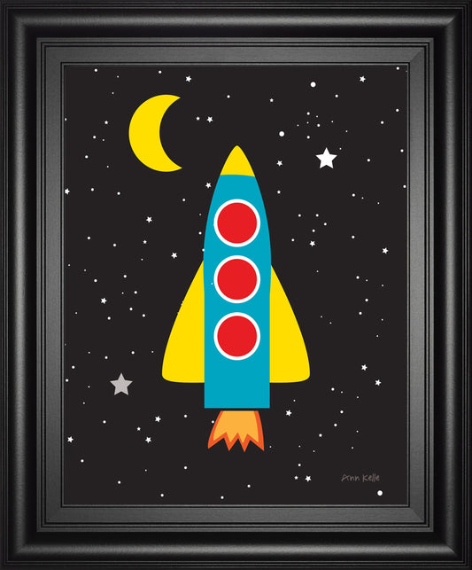 Blast Off By Ann Kelle - Framed Print Wall Art - Black Classy Art