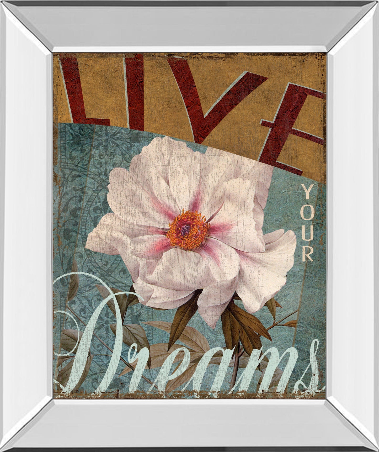 Live Your Dream By Kelly Donovan - Mirror Framed Print Wall Art - Pink Classy Art