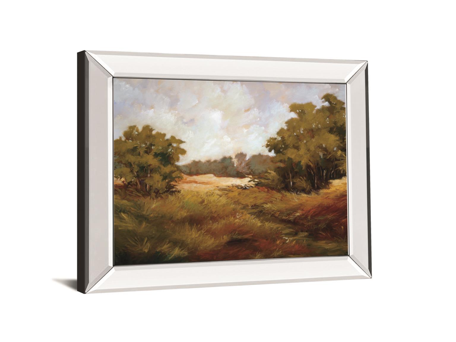 Peaceful Retreat I By Baynes, M - Mirror Framed Print Wall Art - Green Classy Art