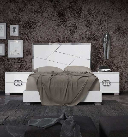 ESF Furniture - Status Italy Queen Bed in White - DAFNEBEDQS ESF Furniture