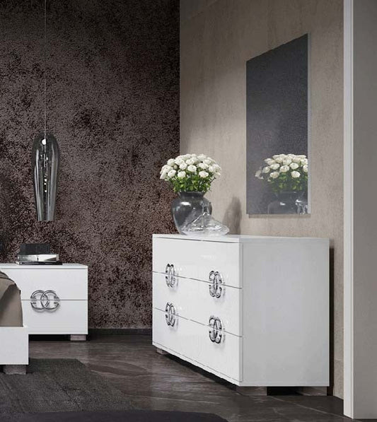 ESF Furniture - Status Italy Double Dresser with Mirror in White - DAFNEDDM ESF Furniture