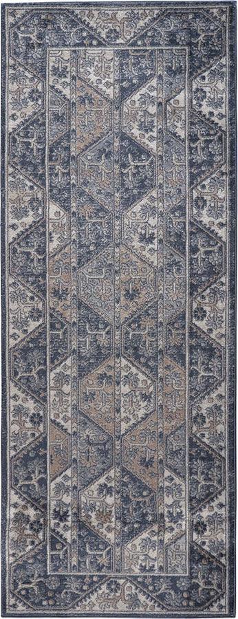 Dakota Runner 2'7"x7' Area Rug Blue & Cream Olliix.com