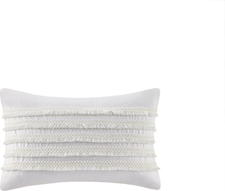 Daria Global Inspired Cotton Oblong Pillow 12"W x 20"L Ivory Olliix.com