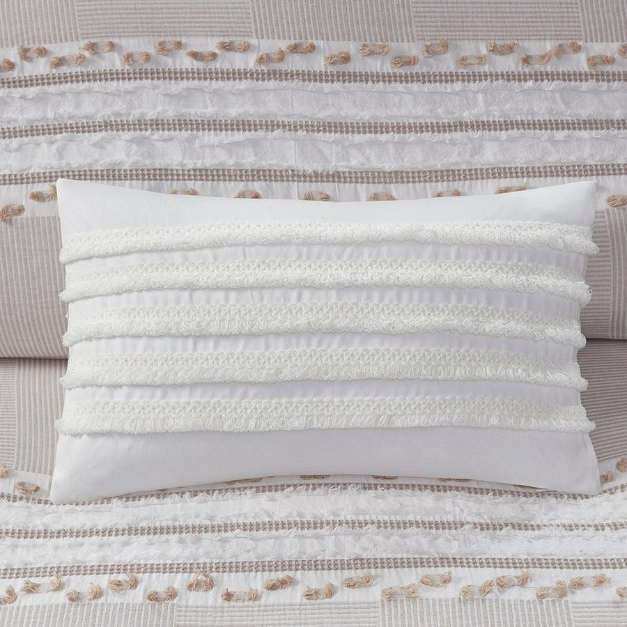 Daria Global Inspired Cotton Oblong Pillow 12"W x 20"L Ivory Olliix.com