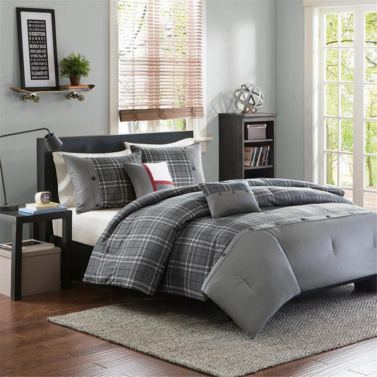 Daryl Twin/Twin XL Casual Comforter Set Gray Olliix.com