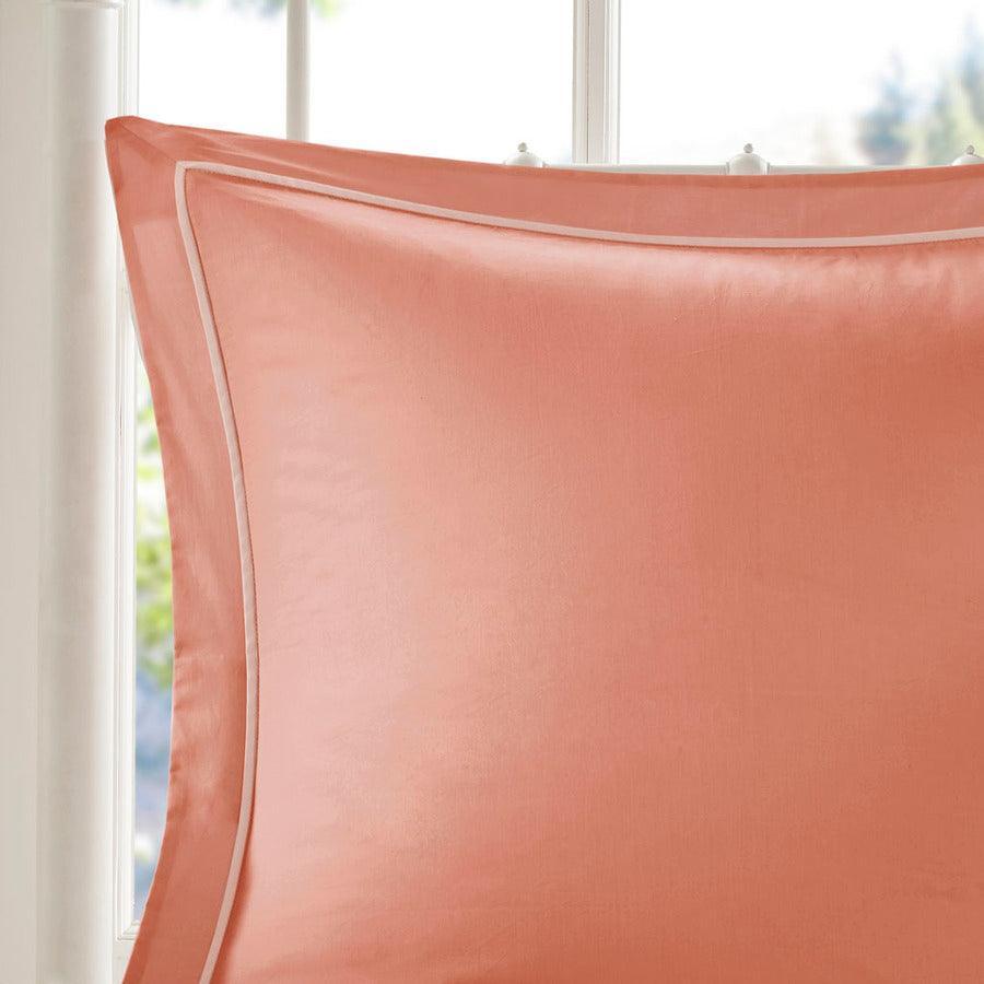 Dawn 9 Piece Cotton 26 " W Percale Comforter Set Coral Queen Olliix.com