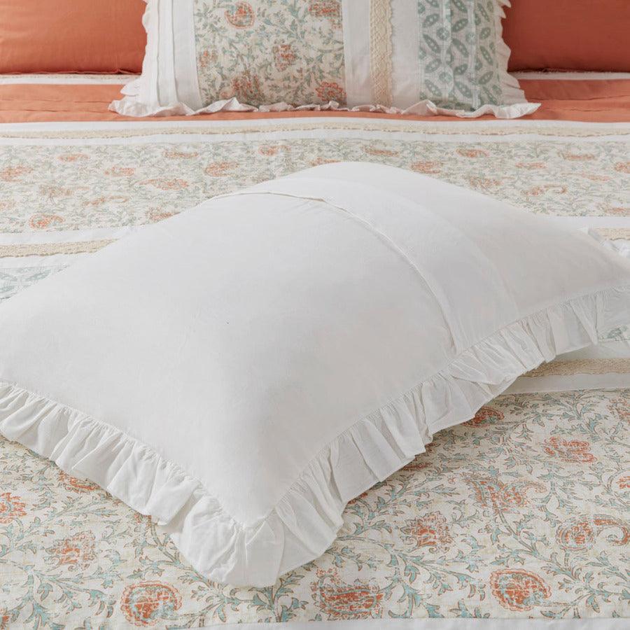 Dawn 9 Piece Cotton 26 " W Percale Comforter Set Coral Queen Olliix.com