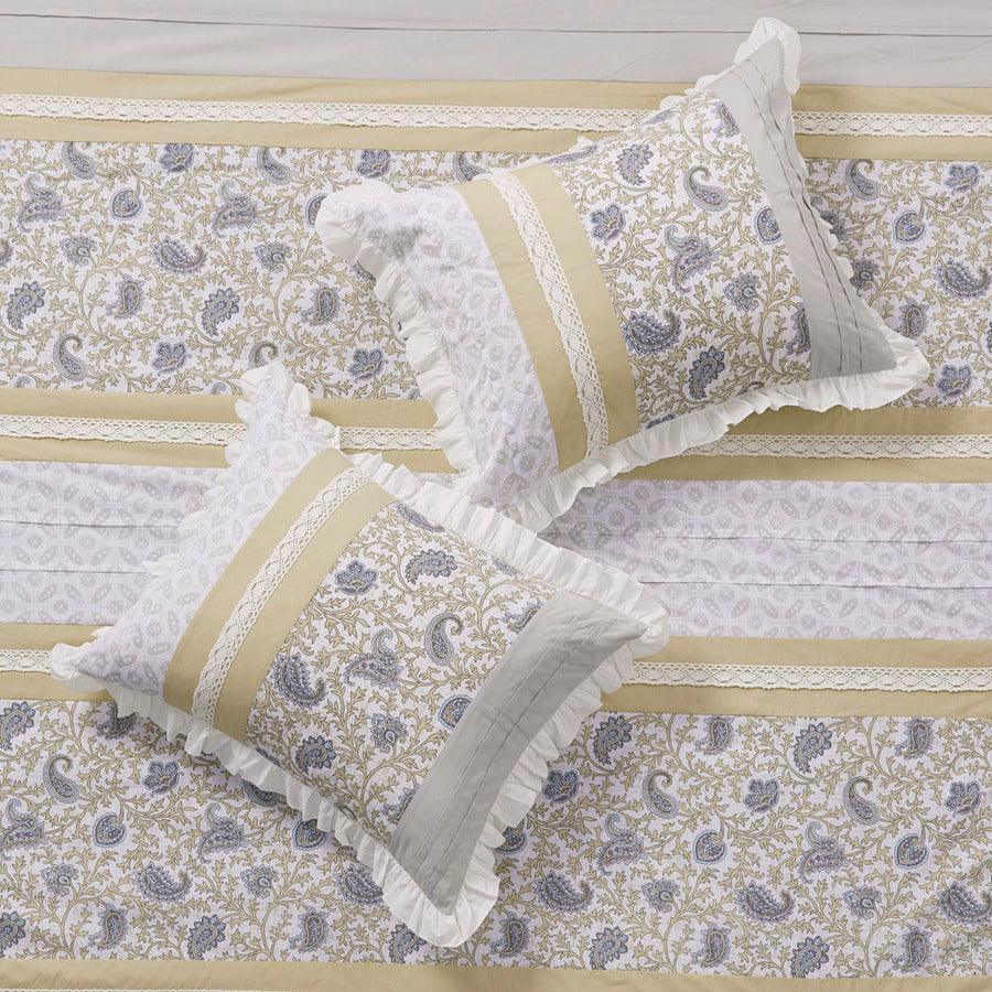 Dawn 9 Piece Cotton Percale Comforter Set Yellow King Olliix.com