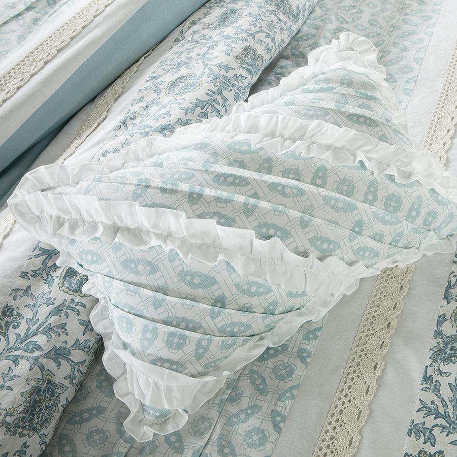 Dawn Cottage/Country 9 Piece Cotton Percale Duvet Cover Set Queen Blue Olliix.com