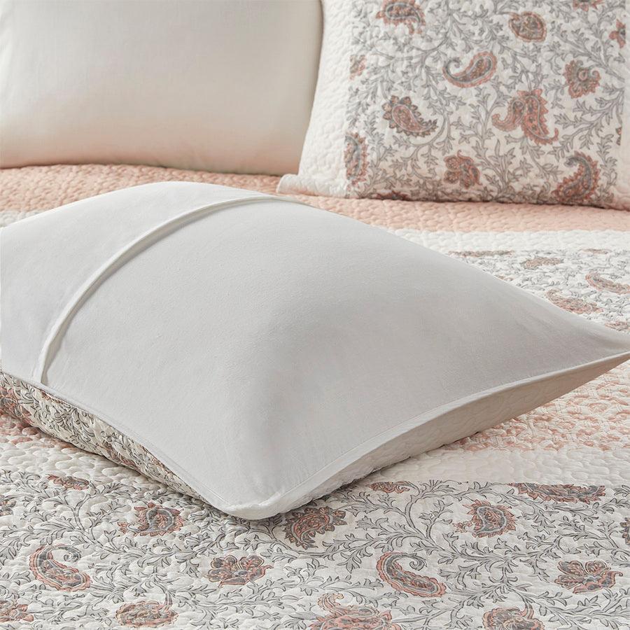 Dawn King/California King 6 Piece Cotton Percale Reversible Coverlet Set Blush Olliix.com