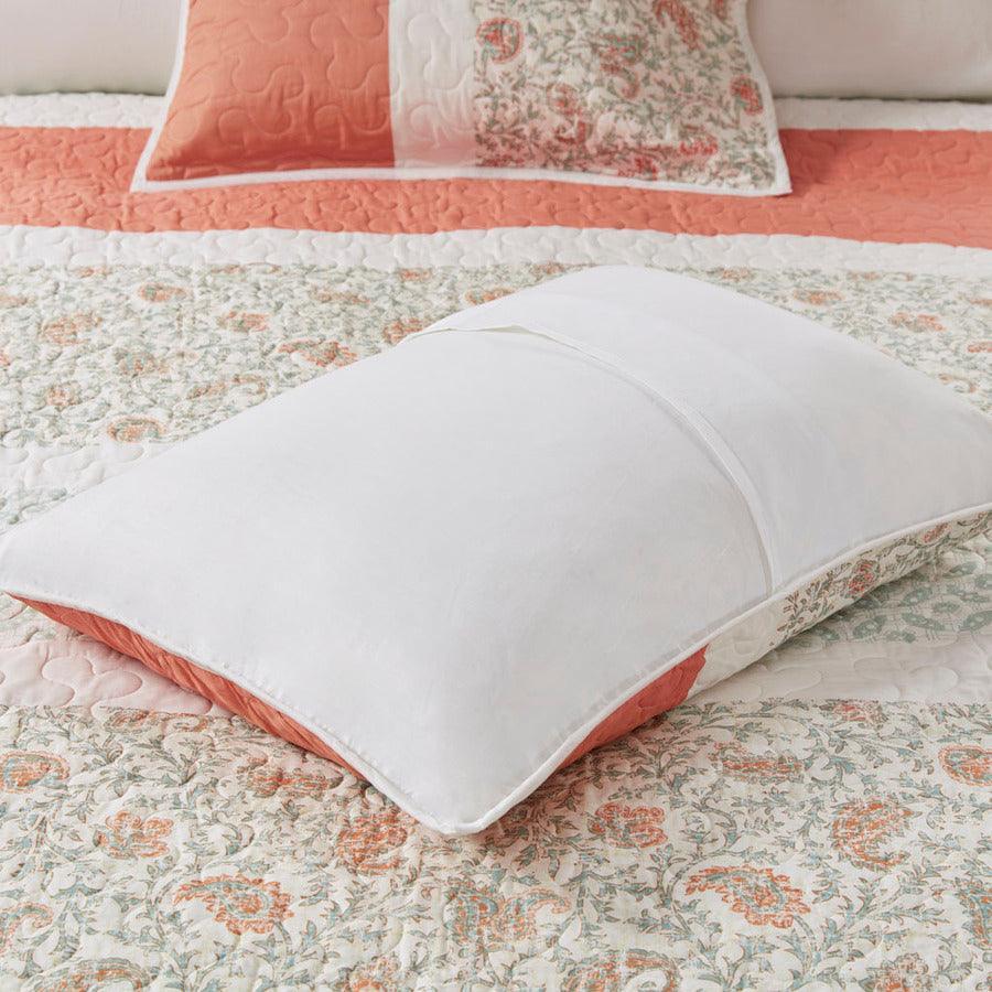 Dawn King/California King 6 Piece Cotton Percale Reversible Coverlet Set Coral Olliix.com