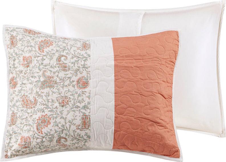 Dawn King/California King 6 Piece Cotton Percale Reversible Coverlet Set Coral Olliix.com