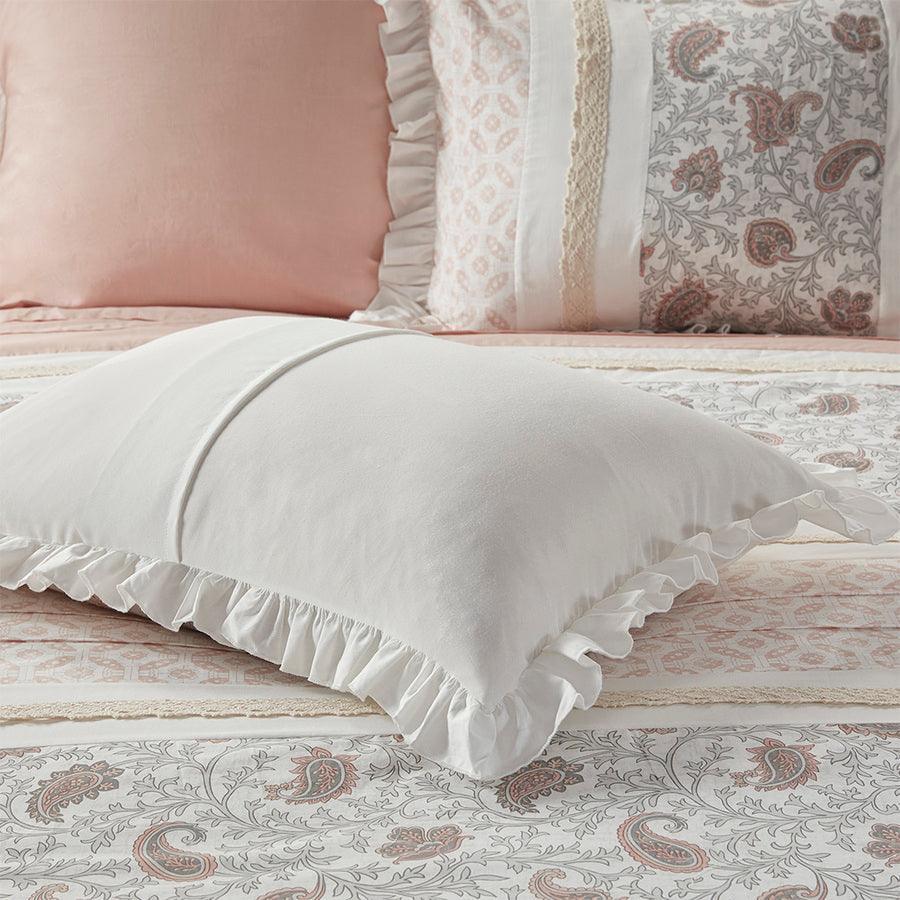 Dawn Modern 9 Piece Cotton Percale Comforter Set Blush King Olliix.com