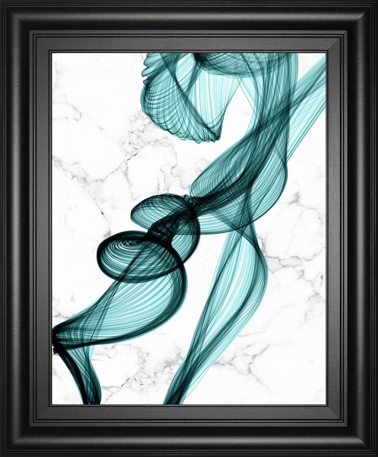 22x26 Teal Ribbons II By Irena Orlov - Green Classy Art