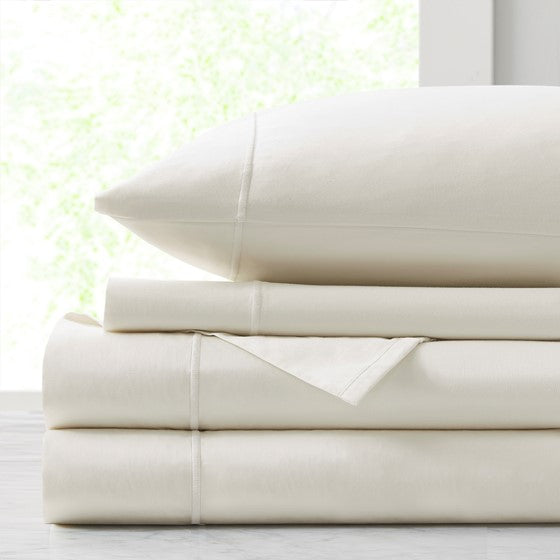 500TC Cotton Sheet Set Ivory Cal King Olliix.com