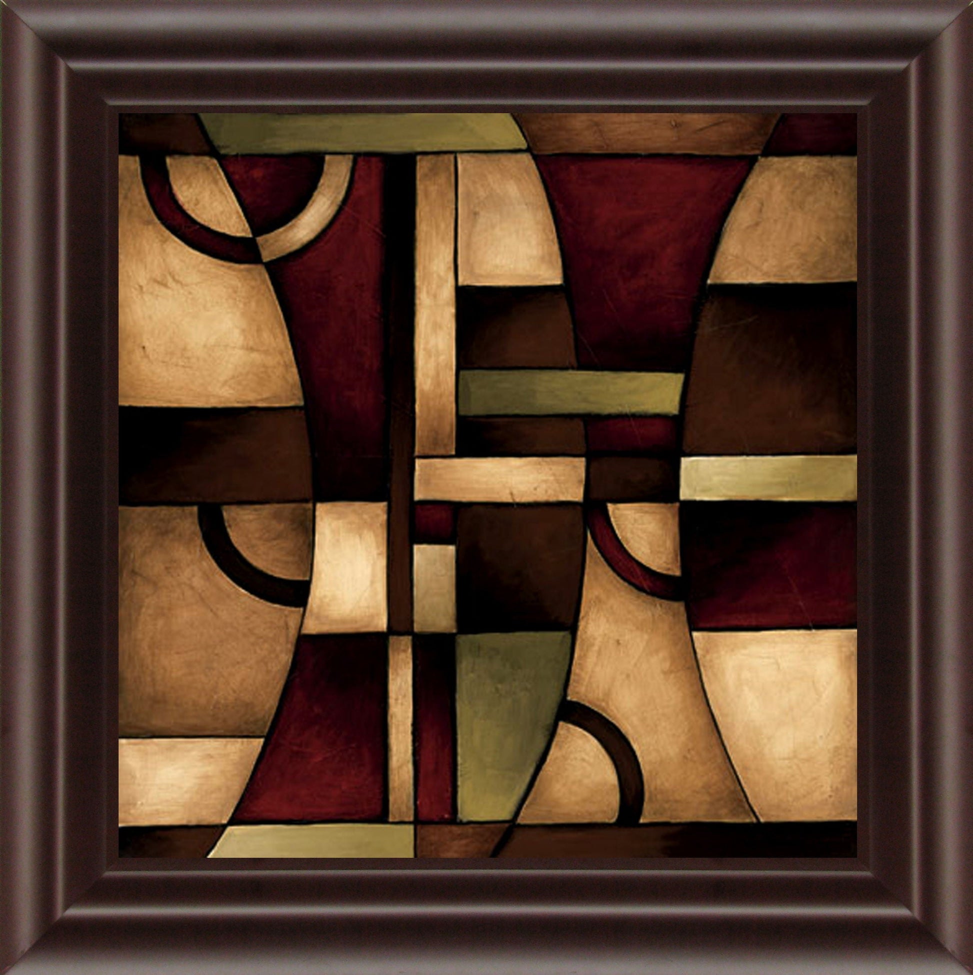 Connections I By Eve - Framed Print Wall Art - Dark Brown Classy Art